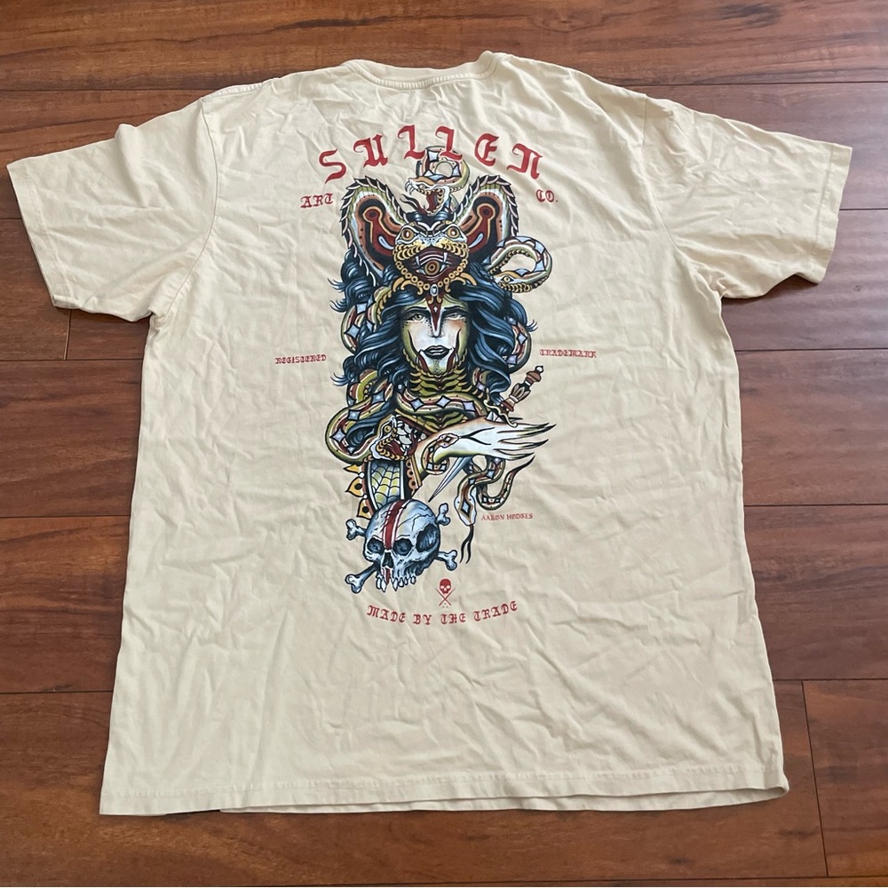 NEW SULEN ART COLLECTIVE AARON HODGES CREAM T-SHIRT 2XL XXL